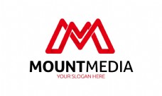 红色创意字母媒体logo