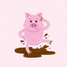生猪屠宰场可爱卡通猪猪