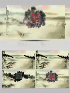 墨染中国风水墨渲染LOGO片头AE模板