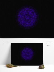 几何图形科技感紫色圆形互联网网络装饰元素