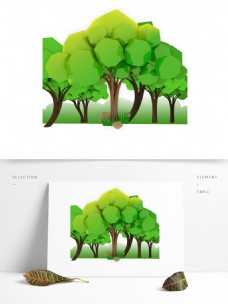 商务分层3D树植物卡通商务元素办公商用PSD分层