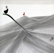 茶新中式花鸟禅意装饰画国画
