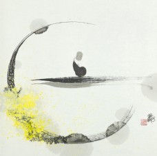 茶新中式花鸟禅意装饰画国画