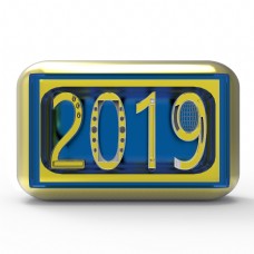 2019蓝金色立体装饰元素