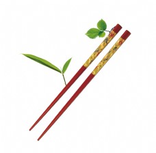 质感红色中国风筷子装饰素材