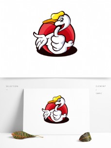 矢量卡通动物形象鹅原创可商用logo