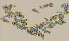 古典背景新中式手绘古典祥云电视背景墙