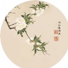 茶圆形装饰画新中式装饰画餐厅
