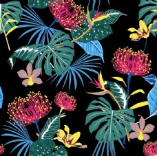 装饰品热带植物印花图案