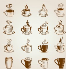 餐饮矢量咖啡图标插画设计