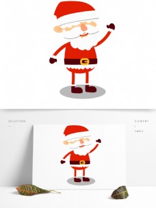 快乐老人圣诞老人节日快乐红色AI儿童插图插画元素
