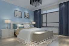 背景墙现代风格温馨卧室空间效果图