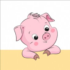 猪矢量素材可爱卡通猪
