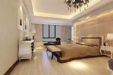 现代空间效果图卧室模型