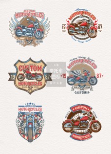 复古摩托车logo标志设计元素
