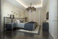 现代卧室空间效果图模型
