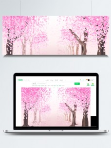 树木浪漫樱花树广告背景