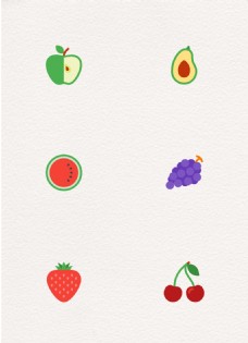 简化图标扁平化水果图标简约卡通设计